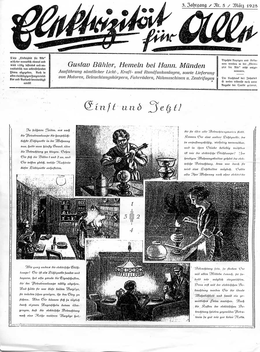 Newspaper Gustav Buhler Electrician Hemeln